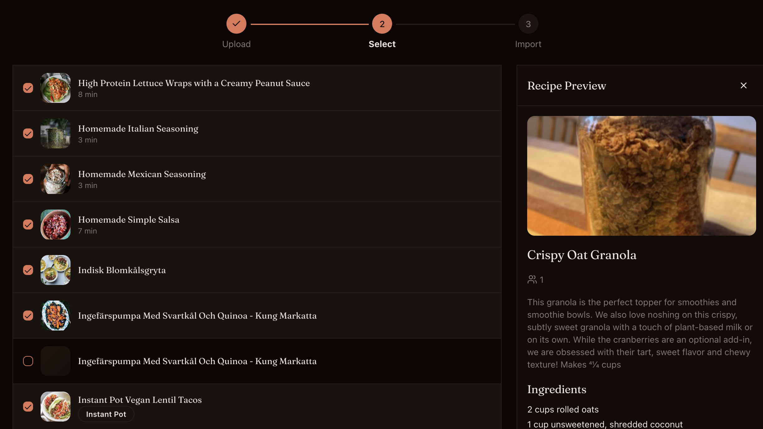 Show: Import wizard with URL paste or provider grid